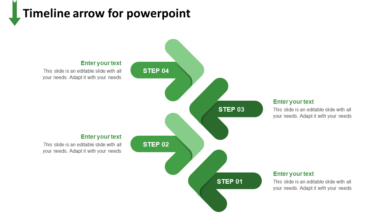 timeline arrow for powerpoint-green